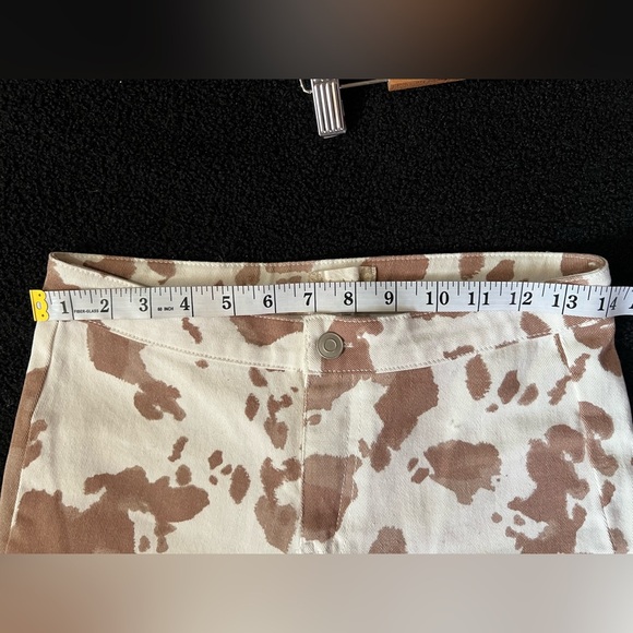 Altar’d State Cow Print Fringe High Rise Flares Size M - Picture 8 of 10